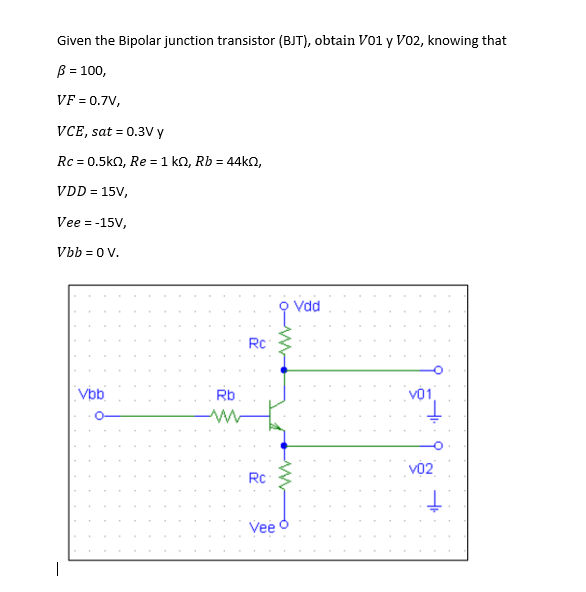 Solved Given the Bipolar junction transistor (BJT), obtain | Chegg.com
