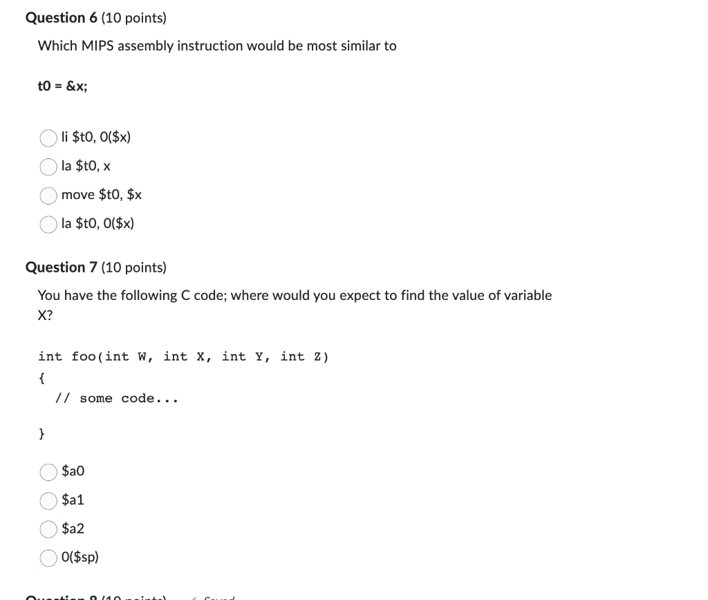 Solved which mips assembly instruction would be most similar chegg