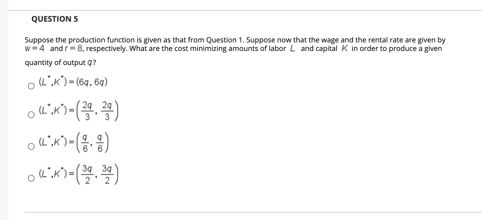 Solved QUESTION 5 Suppose The Production Function Is Given | Chegg.com