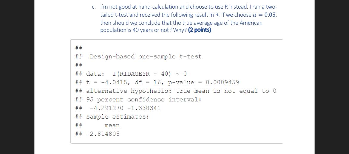 Solved Exercise 4: Confidence Intervals and Comparing Means | Chegg.com