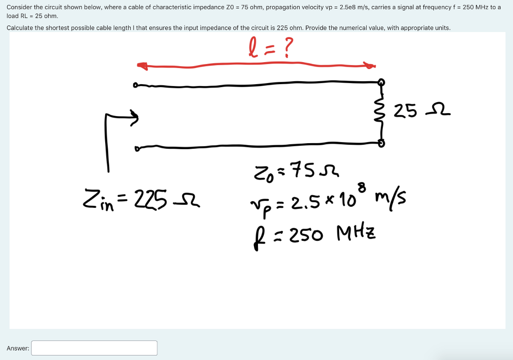 Solved Consider the circuit shown below, where a cable of | Chegg.com