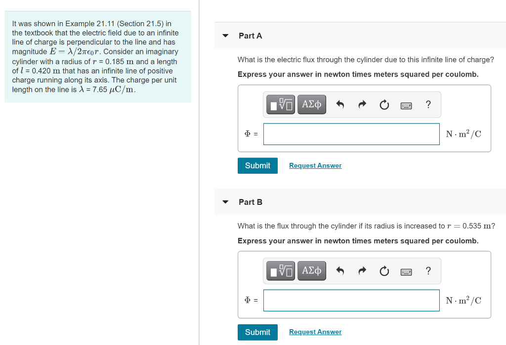 Solved Part A It was shown in Example 21.11 (Section 21.5)