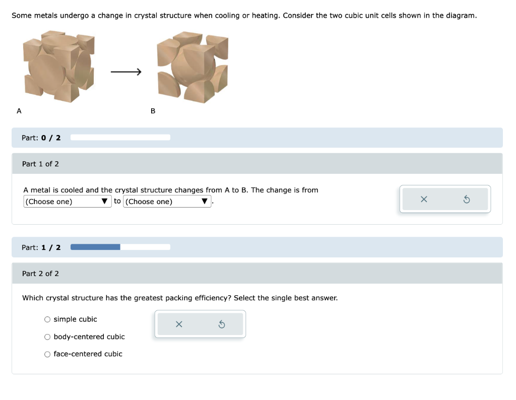 Solved Some metals undergo a change in crystal structure | Chegg.com