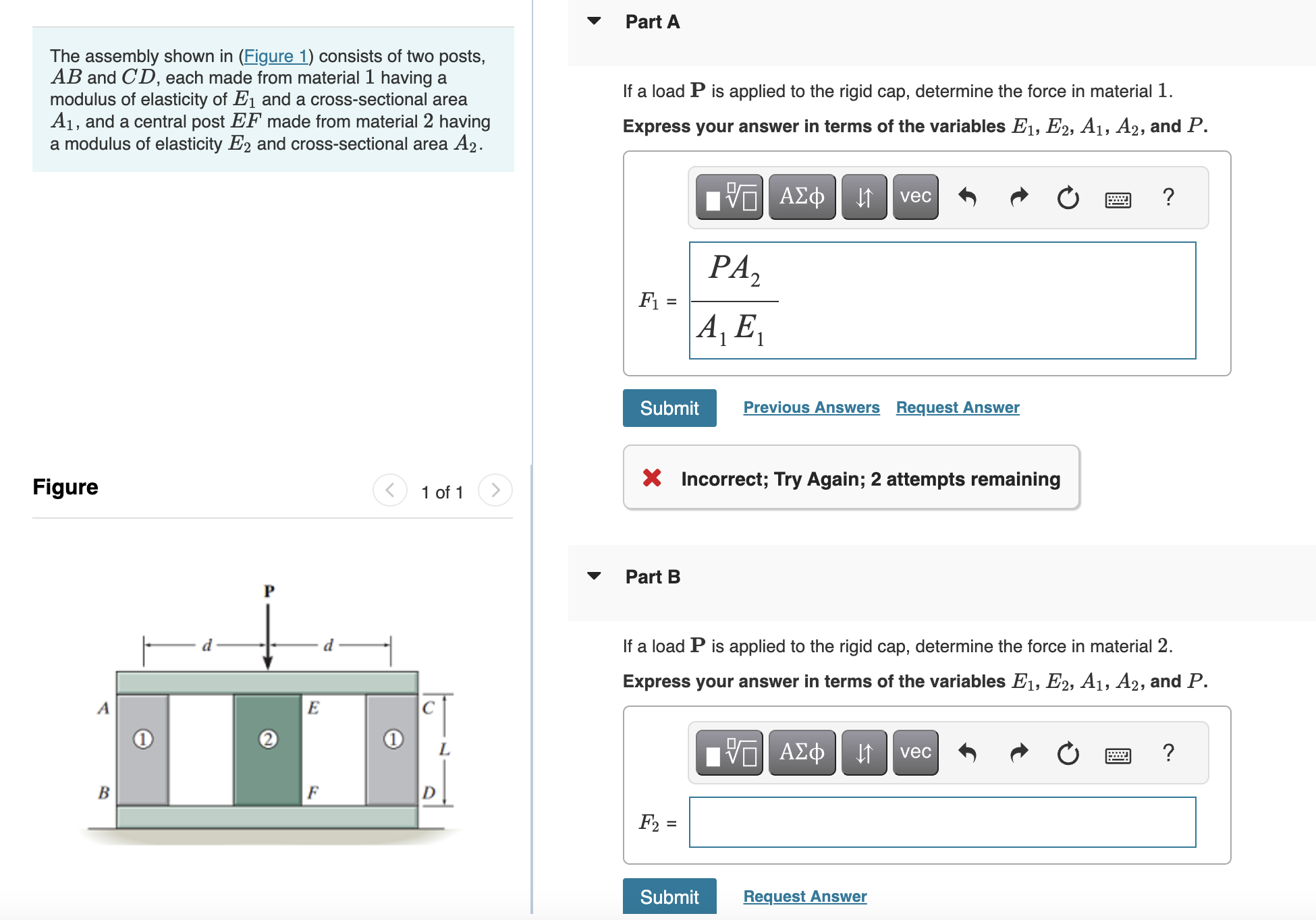 Solved The assembly shown in (Figure 1) consists of two | Chegg.com