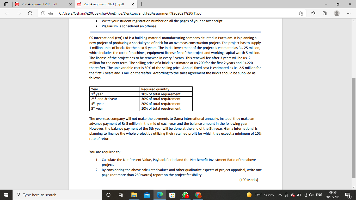 12th assignment 05 answers 2021 pdf