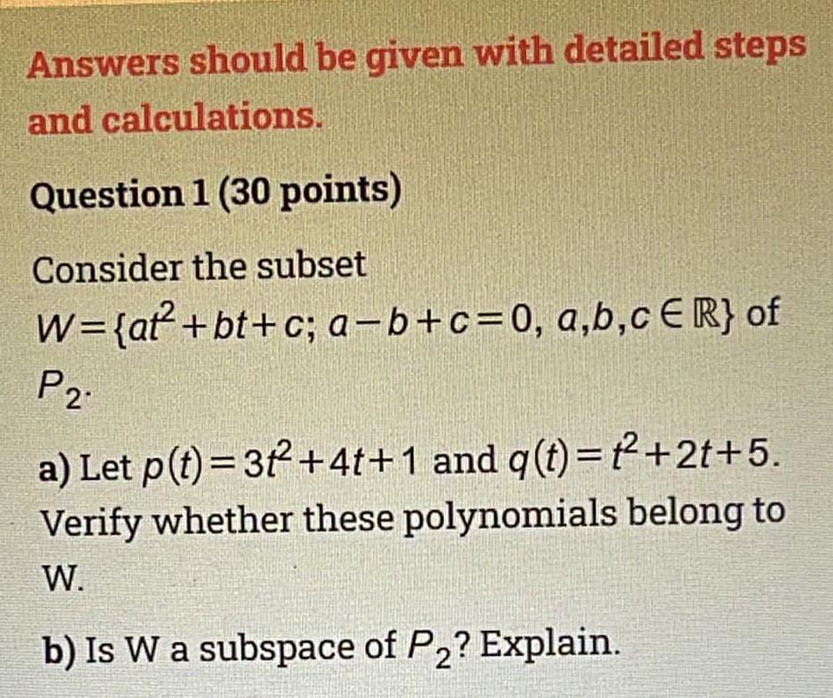 Solved Answers should be given with detailed steps and | Chegg.com