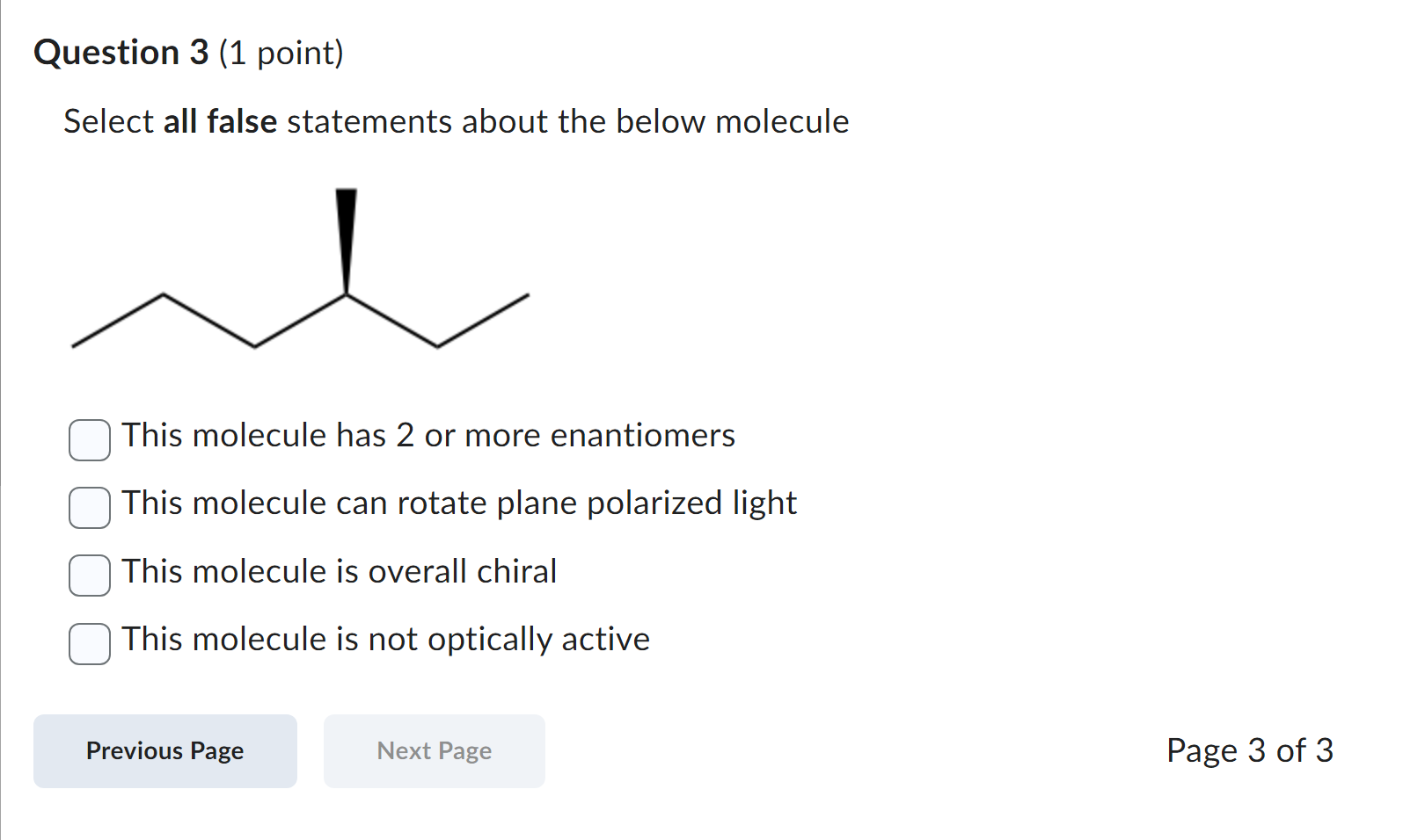 Solved Select all false statements about the below molecule