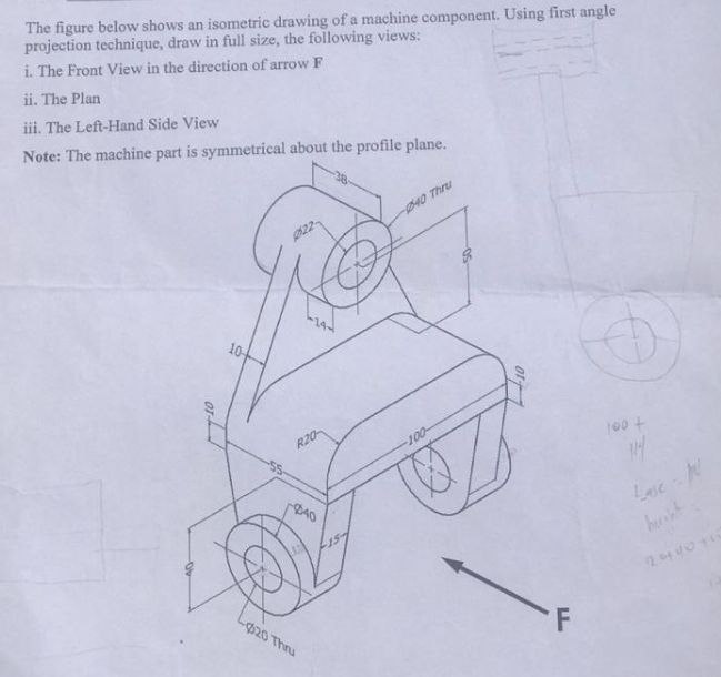 Solved The figure below shows an isometric drawing of a | Chegg.com