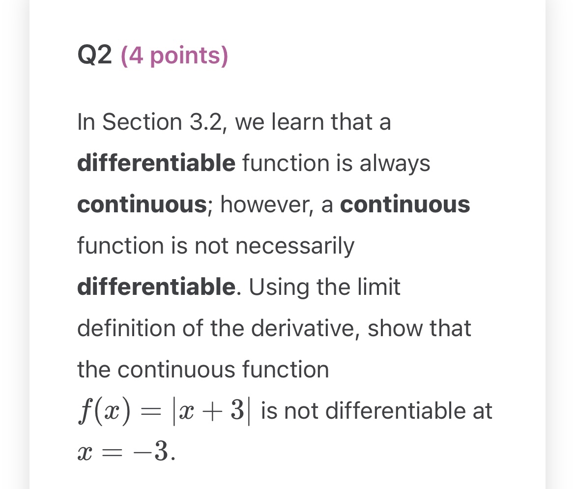Solved Q2 (4 points) In Section 3.2, we learn that a | Chegg.com