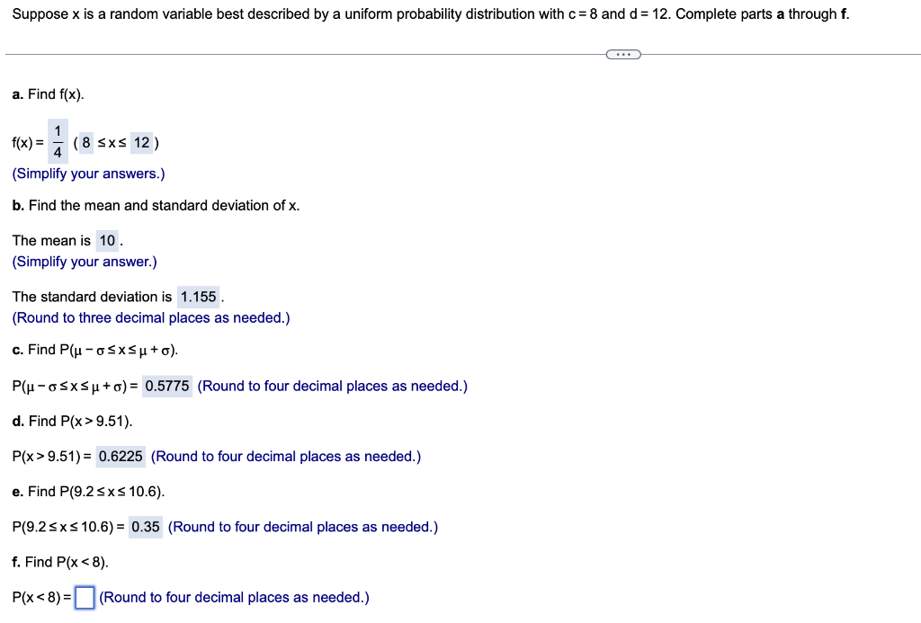 Solved Suppose x is a random variable best described by a | Chegg.com
