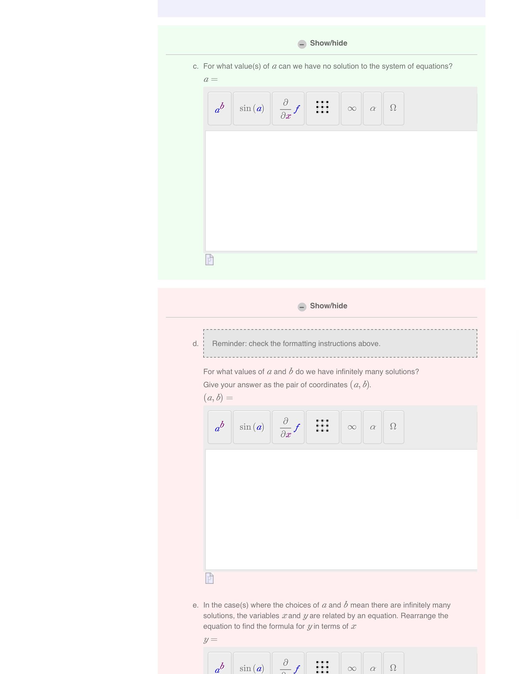 Solved Format: • If you have more than one answer to a | Chegg.com