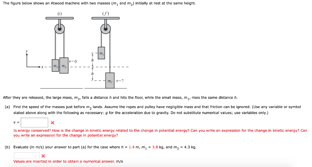 Solved The Figure Below Shows An Atwood Machine With Two | Chegg.com