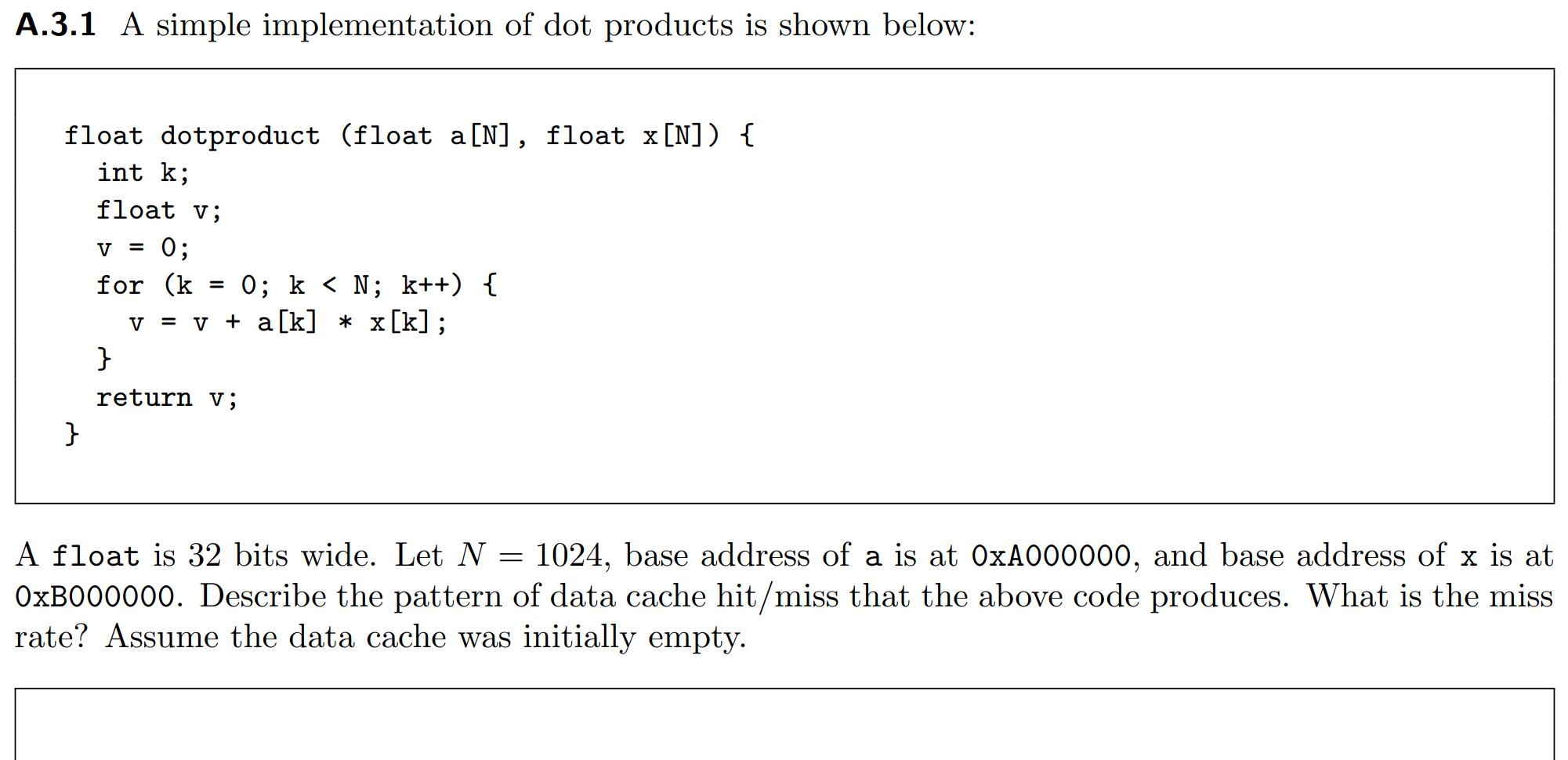 Solved A.3 Dot Products (Based on a previous final exam | Chegg.com