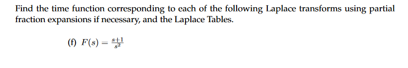 Solved Find the time function corresponding to each of the | Chegg.com