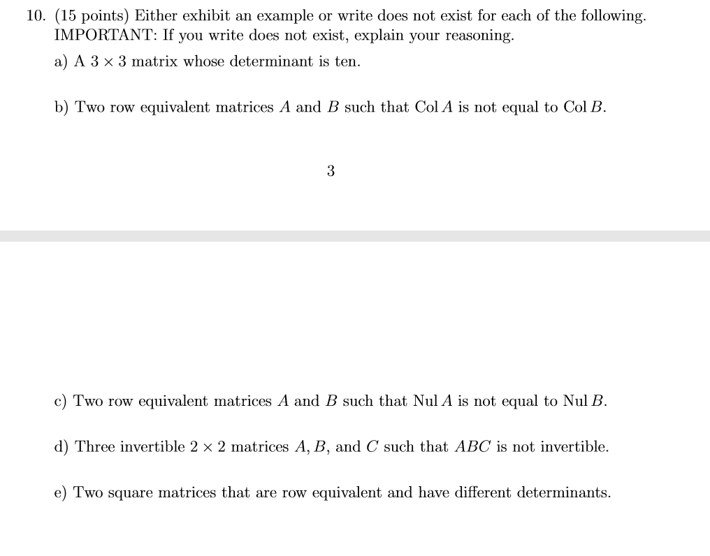 Solved 10. 15 points Either exhibit an example or write Chegg