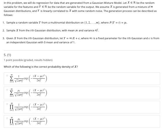 In this problem, we will do regression for data that | Chegg.com