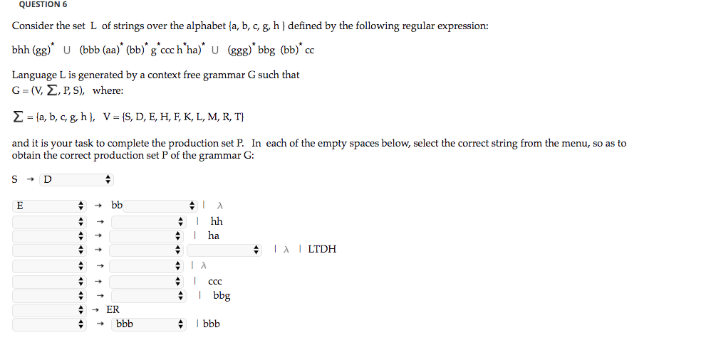 Question 6 Consider The Set L Of Strings Over The Chegg Com