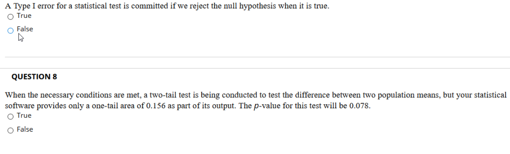 Solved A Type I error for a statistical test is committed if | Chegg.com