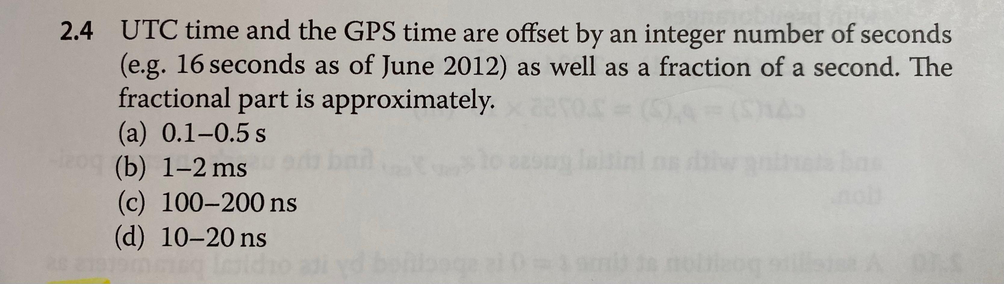 Solved 2.4 UTC time and the GPS time are offset by an