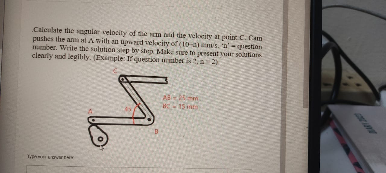 Solved Calculate the angular velocity of the arm and the | Chegg.com