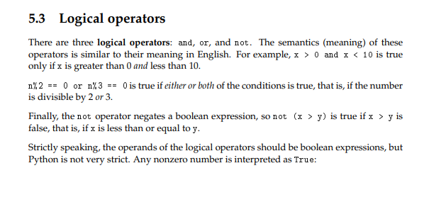 5.3 Logical operators There are three logical | Chegg.com