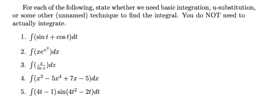 Solved For Each Of The Following, State Whether We Need | Chegg.com