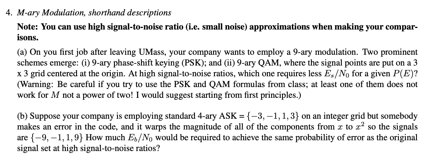 Solved 4. Mary Modulation, shorthand descriptions Note You