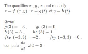 Solved The Quantities X Y Z And T Satisfy Z F X Y Chegg Com