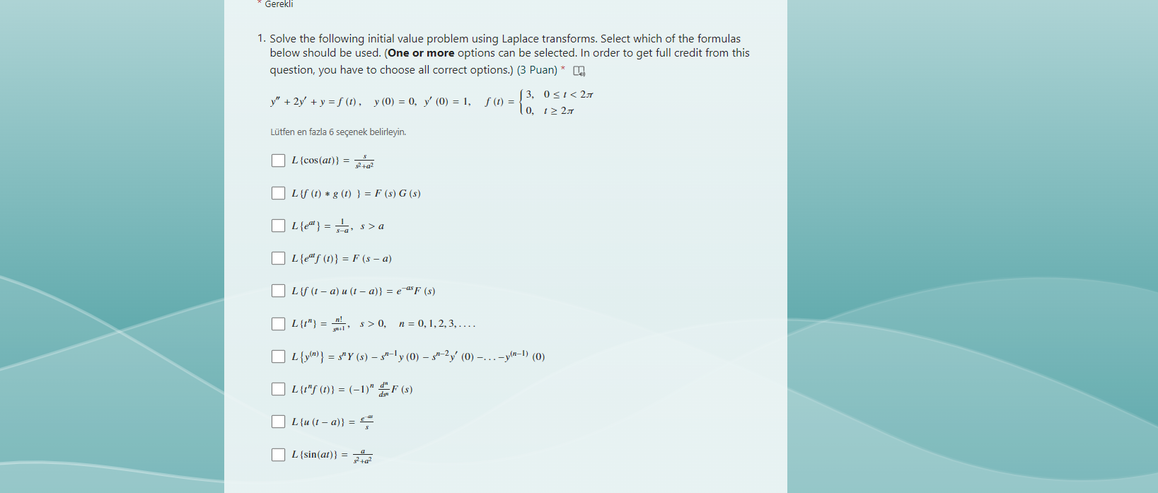 Solved 1. Solve the following initial value problem using | Chegg.com