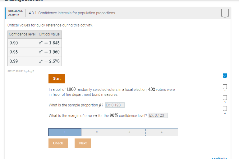 Solved 4.3.1: Confidence intervals for population | Chegg.com