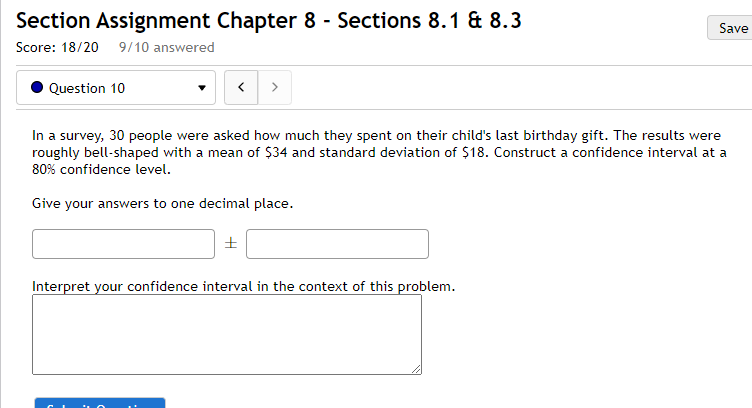 Solved Section Assignment Chapter 8 - Sections 8.1&8.3 | Chegg.com