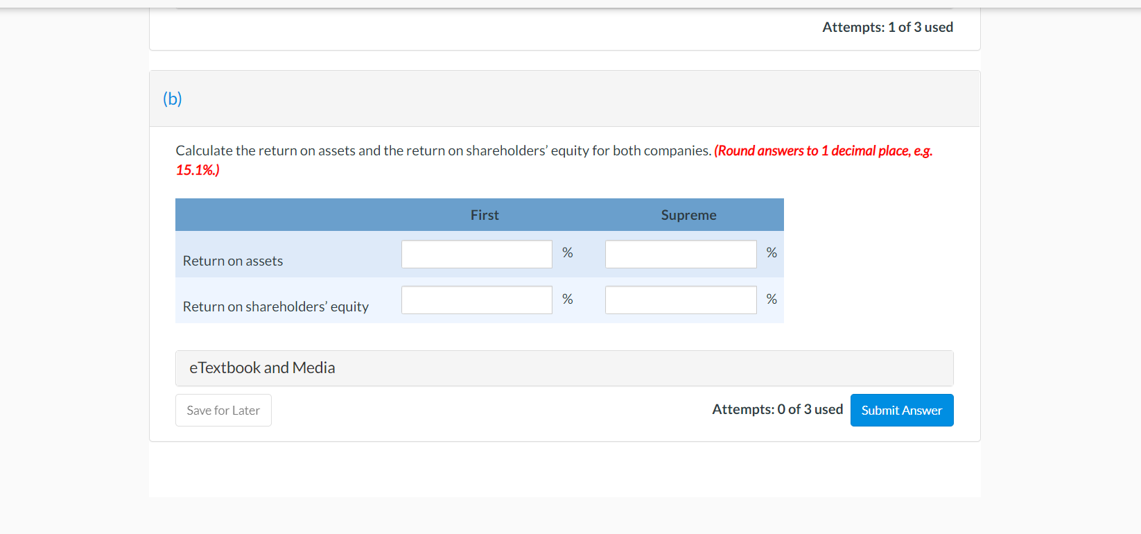 Solved Calculate the return on assets and the return on | Chegg.com