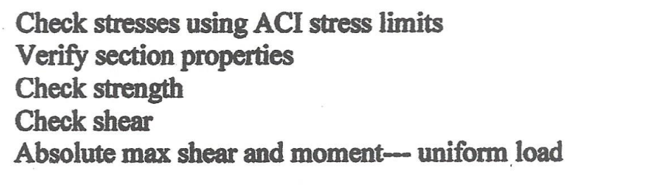 Check stresses using ACI stress limits Verify section | Chegg.com