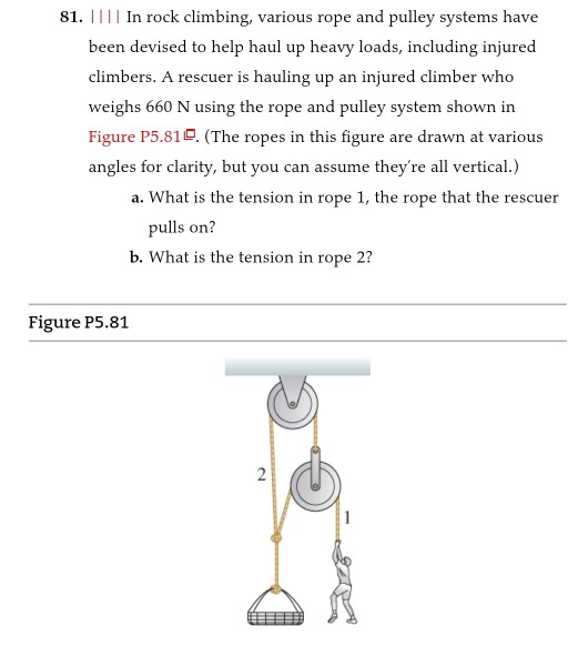 Solved 81. I In rock climbing, various rope and pulley