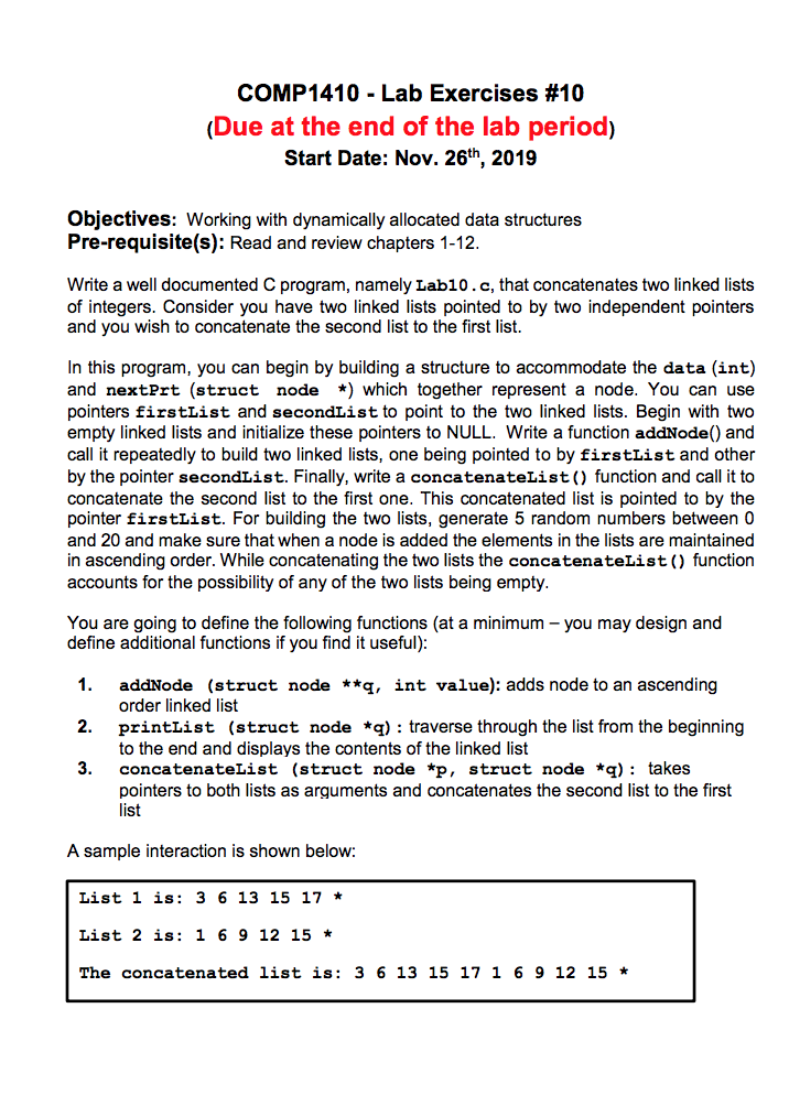 Comp210 Lab 14: Lists in C, Connect 5