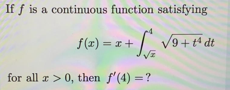 Solved If F Is A Continuous Function Satisfying