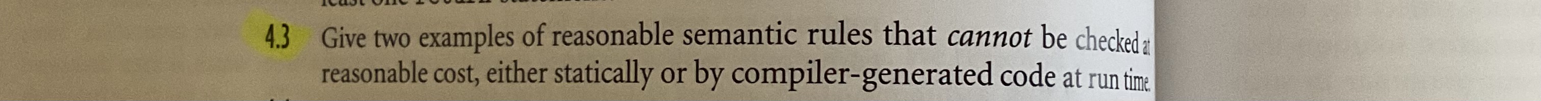 Solved 4.3 ﻿Give two examples of reasonable semantic rules | Chegg.com