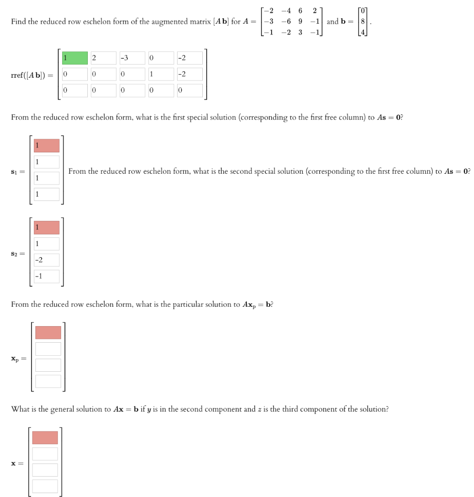 Solved Find the reduced row eschelon form of the augmented | Chegg.com