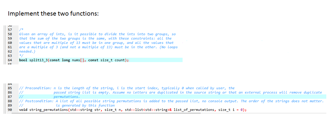 Implement these two functions: Given an array of | Chegg.com