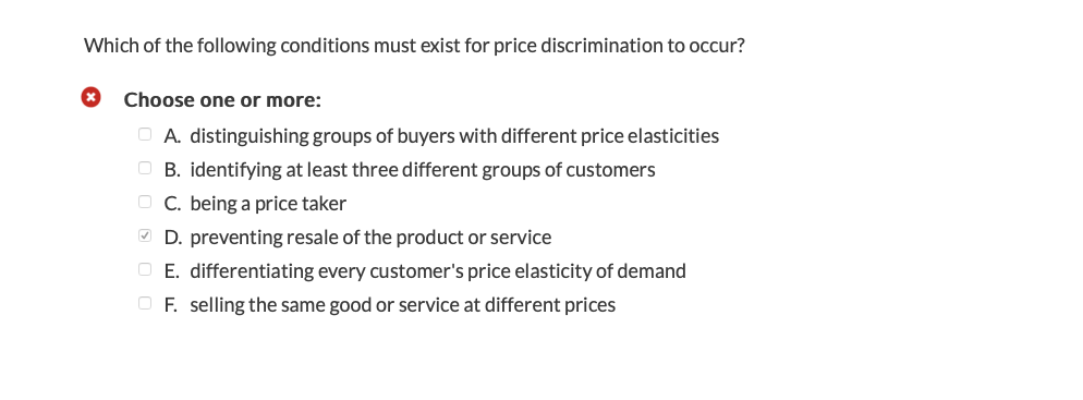 Solved Which of the following conditions must exist for | Chegg.com