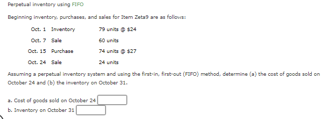 Solved Perpetual Inventory Using FIFO Beginning Inventory, | Chegg.com