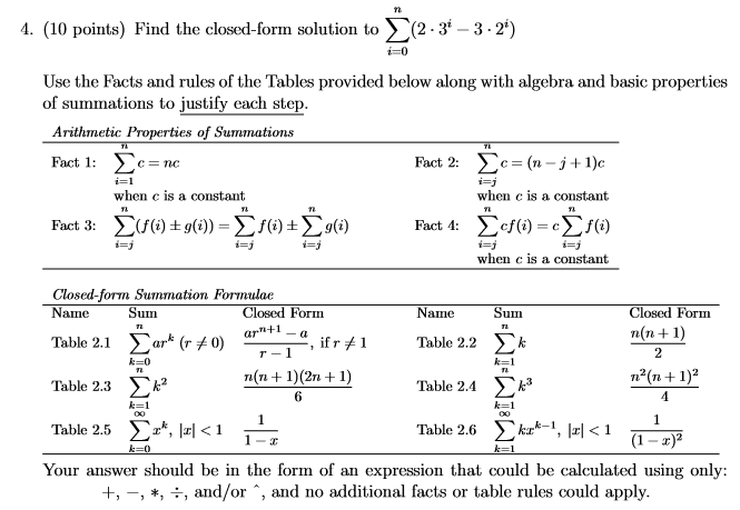 Solved tl 4 10 points find the closed form solution to chegg