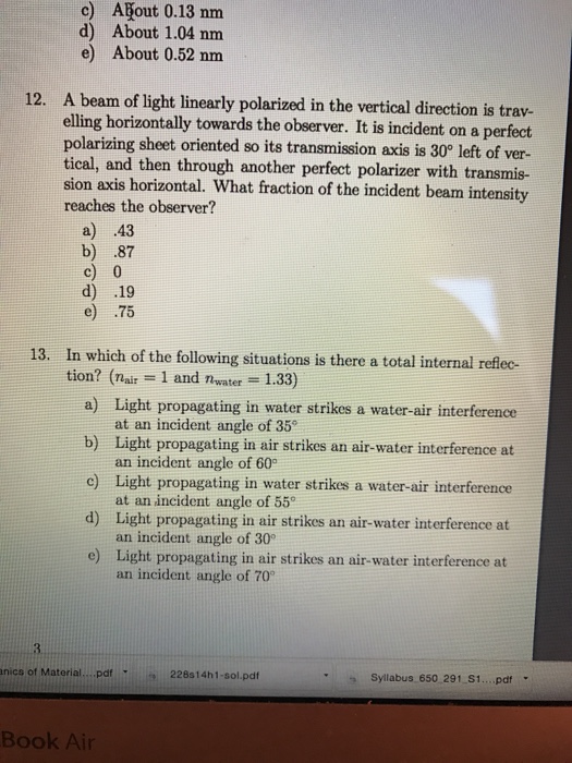 Solved A beam of light linearly polarized in the vertical | Chegg.com