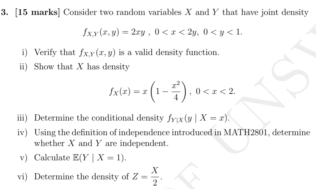 Solved Consider two random variables X and Y that have joint | Chegg.com