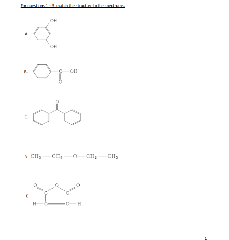 Solved For questions 1−5, match the structure to the | Chegg.com