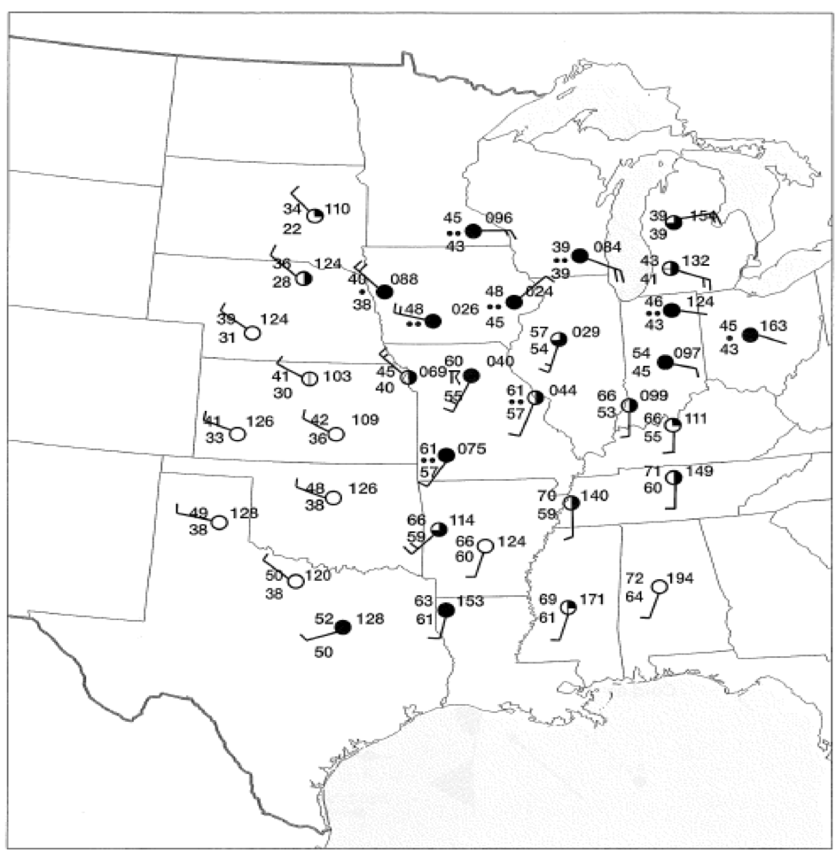 Using Figure 9-13: a. Draw isobars at 4-mb intervals | Chegg.com