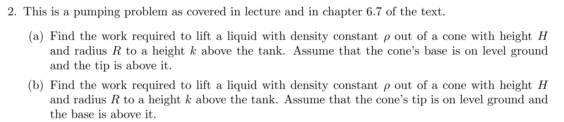 Solved 2. This is a pumping problem as covered in lecture | Chegg.com