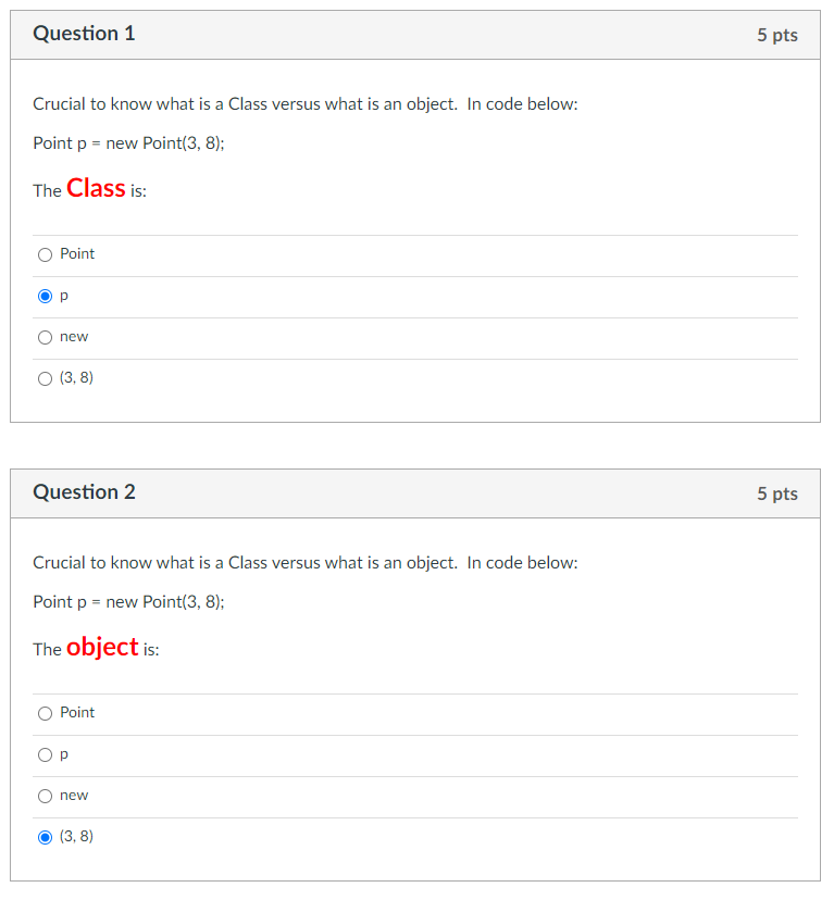 Solved Question 1 5 pts Crucial to know what is a Class | Chegg.com