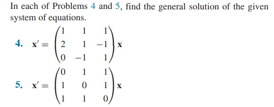 Solved In each of Problems 4 and 5, find the general | Chegg.com