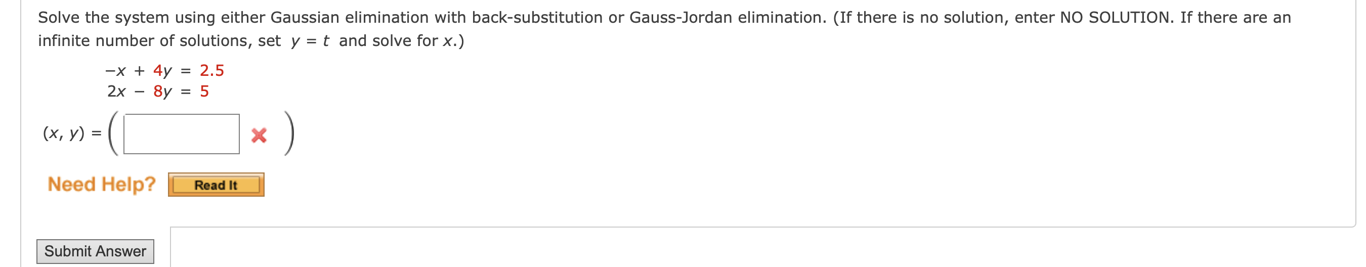 Solved Solve The System Using Either Gaussian Elimination | Chegg.com